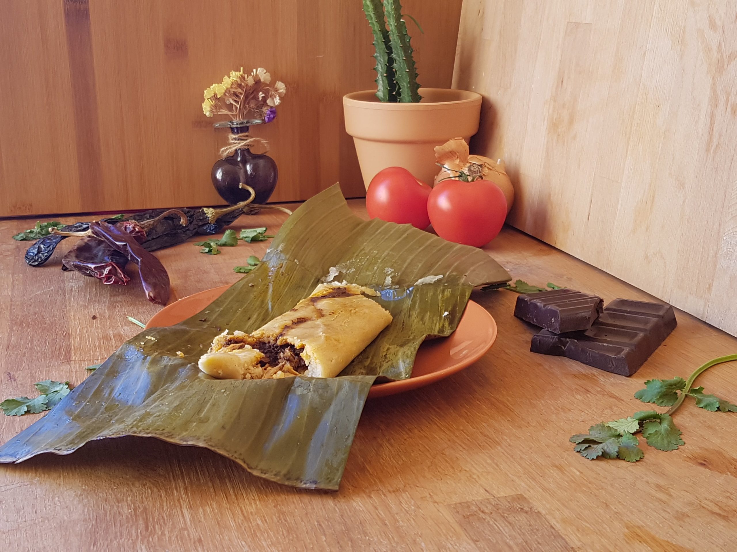 tamal pollo con mole